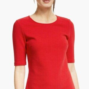 ** Babaton 1-01 Tomato Red Half Sleeve Fitted Stretch Top Size XXS
